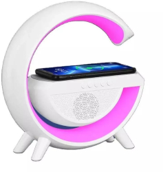 Boxa 3 in 1 EDAR Boxa Bluetooth Multifunctionala Lampa De Veghe Incarcare Fast Charging Wireless Lumina Reglabila Lumina RGB