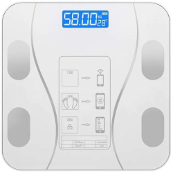 Cantar Electronic SIKS Cu Aplicatie Smart Ecran Digital Iluminat Termometru Suporta Maxim 180 Kg Gri 