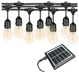 Ghirlanda SIKS Cu 10 Becuri Luminoase De Interior/Exterior/Gradina Cu Incarcare Solara sau USB Pendule LED 10 Metri Lumina Calda Panou 