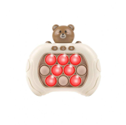 Jucarie Copii Pop It Game Electronic Premium SIKS Interactiva Cu Lumini Si Sunet Antistres Push Bubble Pentru Adulti si Copii Maro 
