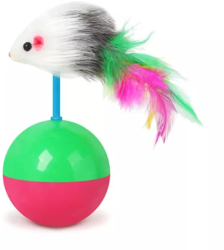 Jucarie interactiva pentru pisici soarece cu pene Gonga® Multicolor 