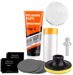 Kit Polish Faruri Auto Profesional SIKS Pentru Reparare Si Restaurare Cu Adaptor De Bormasina Inclus Format Din Pasta Polish Bureti Si Dis 