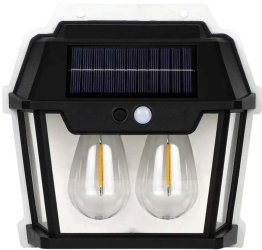 Lampa Solara de Perete SIKS Cu 2 Becuri LED Pentru Exterior Cu Senzor de Miscare si Lumina Incarcare Solara Acumulator Integrat 1800 mAh 