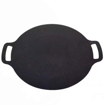 Plita Japoneza Rotunda SIKS Cu Manere Placa Grill Antiaderenta Pluristratificata Diametrul 30 cm Negru 