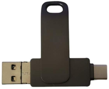 Stick Memorie SIKS Din Metal 4 In 1 Capacitate 256 GB Cu USB 3.0 Type-C USB C Si Lightning Rotativ 360 Waterproof Compatibil Cu Tele 
