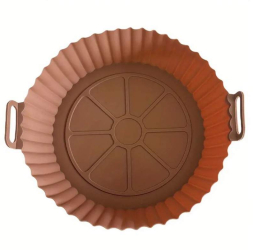 Tava De Protectie Din Silicon SIKS Pentru Air Fryer Universala Pentru Friteuza Prajit Copt Reutilizabila Maro 