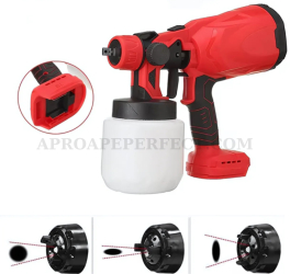 Pistol de Vopsit Electric APF® Autonom Portabil fara Fir cu 2 Acumulatori compatibil MAKITA ROSU 