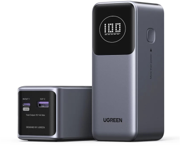 Baterie externa Ugreen PB724 12.000 mAh 100W USB-C USB-A Gri 