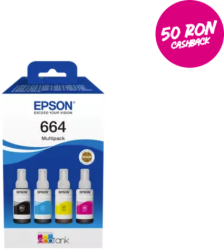Cerneala originala EPSON 664 EcoTank Multipack C13T66464A negru cyan galben magenta 