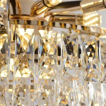 Candelabru Cristal Antonio 3x E27 diametru 30cm Auriu si Negru 