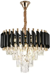 Candelabru Cristal Iustinian 4x E27 Diametru 40cm Auriu Negru 