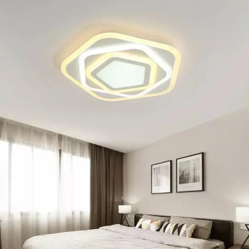 Lustra LED cu Telecomanda Pentagon 59W Lumina Rece Calda Neutra Dimabila Alb