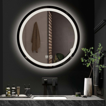 Oglinda baie iluminare Led Rotunda 50x50 cm dezaburire rezistent la socuri functia touch 