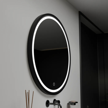 Oglinda LED Touch Pavale Rama Neagra 60x60 cm 