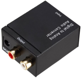 Convertor semnal audio digital coaxial la semnal analog RCA L / R+cablu alimentare 