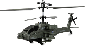 Elicopter RC cu telecomanda APACHE AH-64 / Lungime 25 cm / 2.4Ghz / Lumina LED / 3 canale / RTF / 8+ 