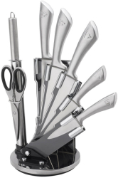 Set Cutite Ascutitor si Foarfece Royalty Line RL-KSS600 8 piese Suport Otel inoxidabil 