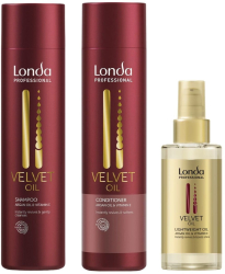 Set pentru par uscat Londa Professional Sampon Velvet oil 250ml + Balsam Velvet oil 250ml + Velvet Oil 100ml 