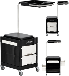 Asistent de coafor cu carucior pe roti pentru vopsire X16 la salonul de infrumusetare dulap cu sertare 