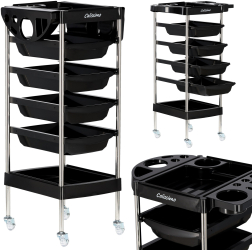 Asistent de coafor cu carucior pe roti pentru vopsire X7 la salonul de infrumusetare dulap cu sertare 