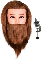 Cap de antrenament pentru coafat barbatesc James Brown cu barba 40cm par natural maner 