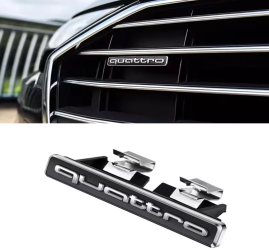 Emblema Quattro grila fata Audi negru cu chrom 