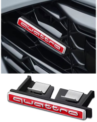 Emblema Quattro grila fata Audi rosu cu chrom 