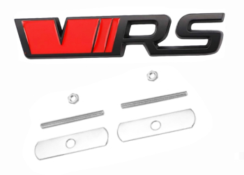 Emblema VRS grila fata Skoda negru cu rosu 