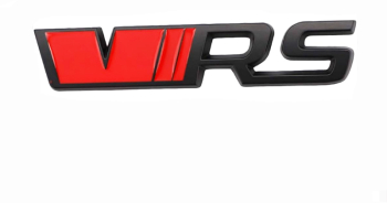 Emblema VRS spate Skoda negru cu rosu 