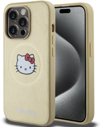Husa pentru iPhone 14 Pro - Hello Kitty Hardcase Leather Kitty Head MagSafe HKHMP14LPGHCKD - Gold 