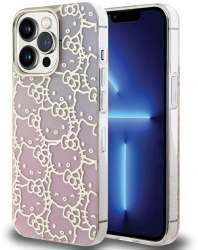 Husa pentru iPhone 14 Pro Max - Hello Kitty Hardcase IML Gradient Electrop Crowded Kitty Head HKHCP14XHCHPEP - Pink 