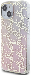Husa pentru iPhone 15 - Hello Kitty Hardcase IML Gradient Electrop Crowded Kitty Head HKHCP15SHCHPEP - Pink 
