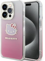 Husa pentru iPhone 15 Pro Max - Hello Kitty Hardcase IML Gradient Electrop Kitty Head HKHCP15XHDGKEP - Pink 