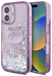 Husa pentru iPhone 16 - Hello Kitty Hardcase Liquid Glitter 50TH Anniversary Party HKHCP16SL50PPU - Purple 