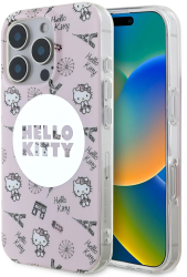 Husa pentru iPhone 16 Pro Max - Hello Kitty Hardcase IML All Over Paris MagSafe HKHMP16XHAOPP - Pink 