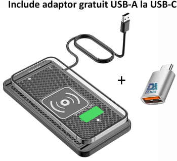 Incarcator Wireless Auto Magnetic DLMDL Anti-Alunecare Compatibil iPhone 12/13/14/15/16 si Toate Dispozitivele cu Incarcare Wireless Fixa