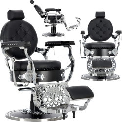 Scaun de frizerie hidraulic pentru salonul de frizerie barber shop Silver Jack Barberking 