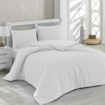 Set de dormit Patik 170PTK2222 Ranforce 100 bumbac 4 parti Plic 200x220 cm Cearsaf 220x240 cm 2 Fete de perna 50x70 cm Alb 