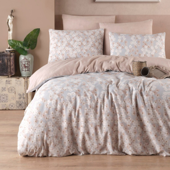 Set dormitor EnLora Home 162ELR1665 65 bumbac 35 poliester 4 bucati Plic 200x220cm Cearceaf 220x240cm 2 fete de perna 50x70cm Roz 