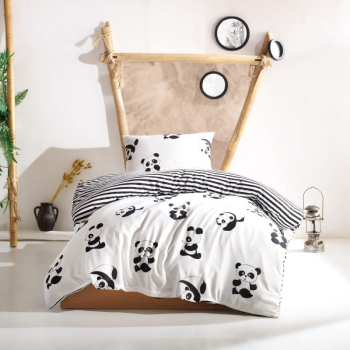 Set lenjerie de pat pentru copii Eponj Home 162ELR1180 3 bucati Plic 160x220 Cearceaf 160x240 Fata de perna 50x70 Bumbac/poliester Gri 