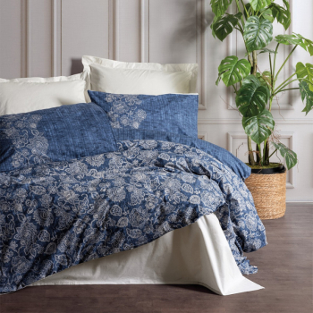 Set lenjerii de pat Cutie bumbac 129CTN4626 Ranforce bumbac 100 3 bucati Plic 160x220 cm Foaie 160x240 cm Fata de perna 50x70 cm Alba 