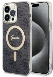 Husa pentru iPhone 15 Pro Max - Guess IML 4G MagSafe GUHMP15XH4STK - Black 