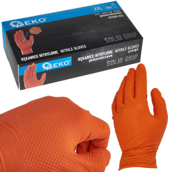 Manusi de protectie din cu nitril Solid Grip portocaliu marimea XXL 50 bucati Geko G75201-XXL 