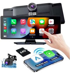 Navigatie Auto Multimedia Universala-Smart 10.26&rdquo Full HD cu CarPlay Android Auto Screen Mirroring Camera Frontala 4K Integrata Ca 