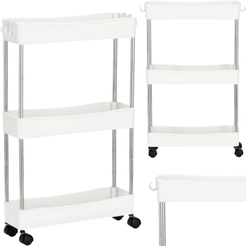 Salon de coafura salon de cosmetica asistent universal dulap carucior pe roti masa cu roti alb HL-6413-WHITE 