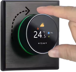 Termostat Inteligent Centrala Rotita Afisaj Digital WIFI Control prin Aplicatia Tuya Wireless Prindere in Doza de Perete Control Voca 