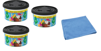 Odorizant auto Wunder baum Fiber Can 3 Pack Tropical si Laveta Microfibra 
