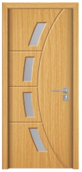 Usa interior din MDF Novo Doors ND508 Cadru din lemn masiv Kit complet Toc reglabil de 30 cm 60x200 cm Maro deschis 
