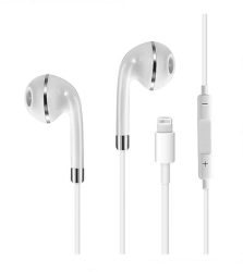 Casti Handsfree pentru Iphone Albe 8-pin cu Reglare Volum 