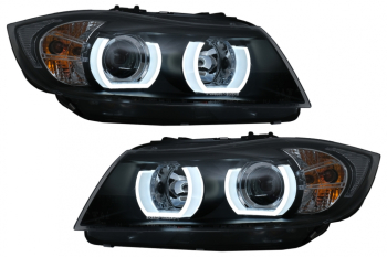 Faruri XENON U-LED LIGHT 3D BMW E90/E91 03.2005-08.2008 Negru LPBMI6 
